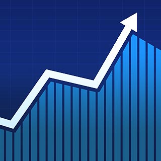 Graph with slowly rising line